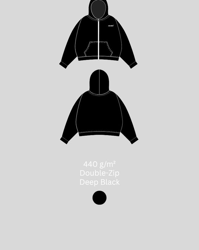 Essential Zip Hoodie - Schwarz - Onceres™