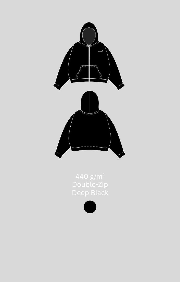 Essential Zip Hoodie - Schwarz - Onceres™