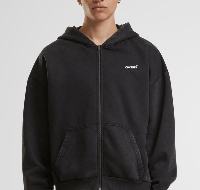 Essential Zip Hoodie - Schwarz - Onceres™