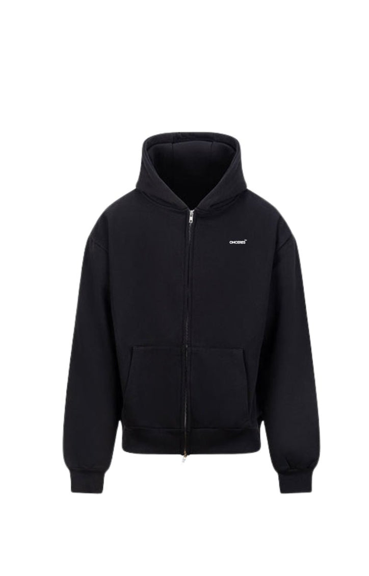 Essential Zip Hoodie - Schwarz - Onceres™