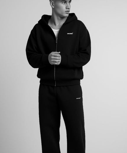 Essential Zip Hoodie - Schwarz - Onceres™