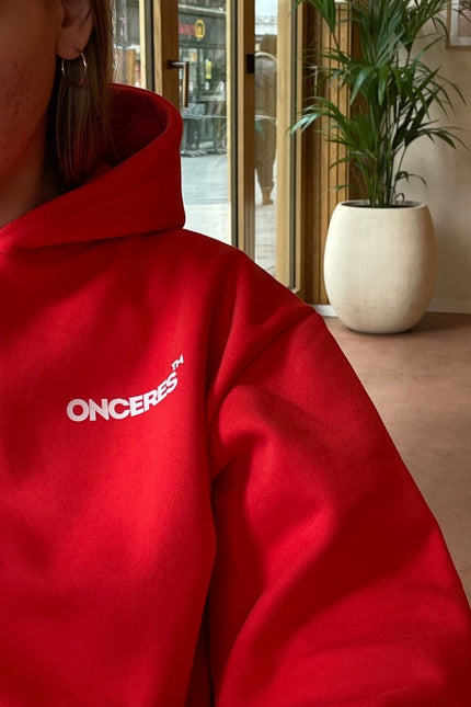Logo oversize Hoodie - Rot - Onceres™