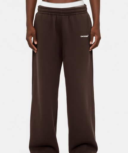 Open Leg Track Pants Braun - Onceres™