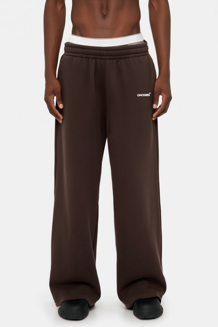 Open Leg Track Pants Braun - Onceres™