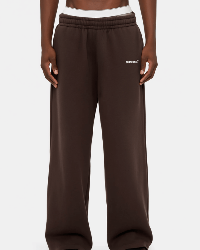 Open Leg Track Pants Braun - Onceres™