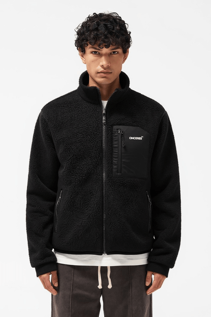 Teddyfleece Jacke - Schwarz - Onceres™