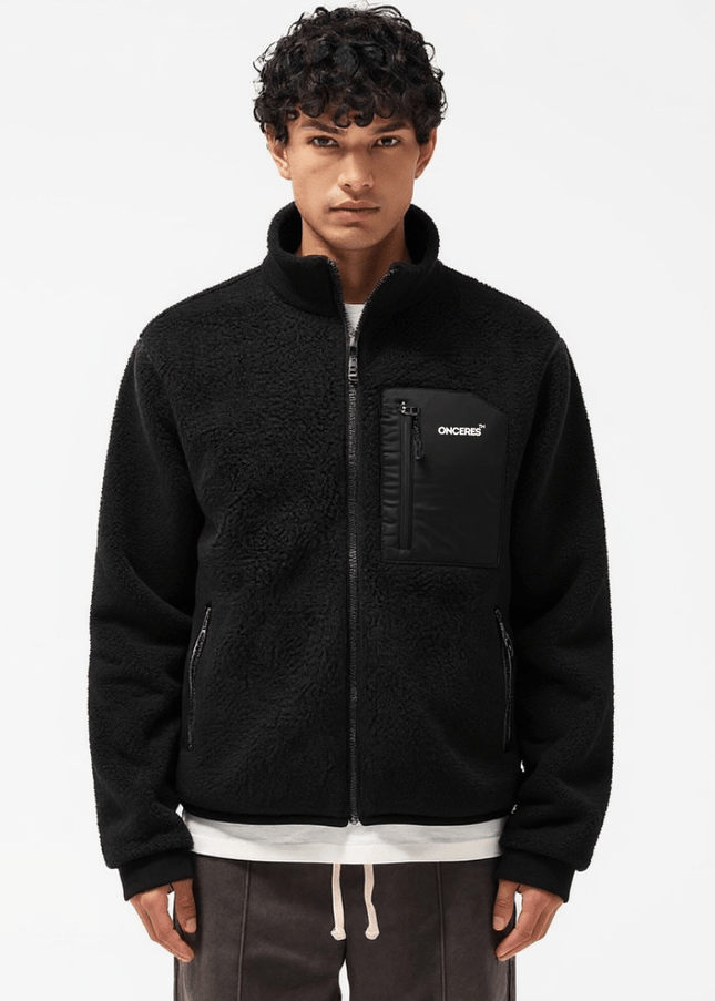Teddyfleece Jacke - Schwarz - Onceres™