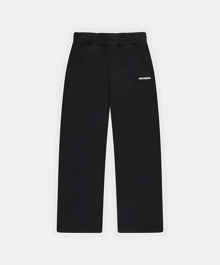 Open Leg Track Pants Schwarz