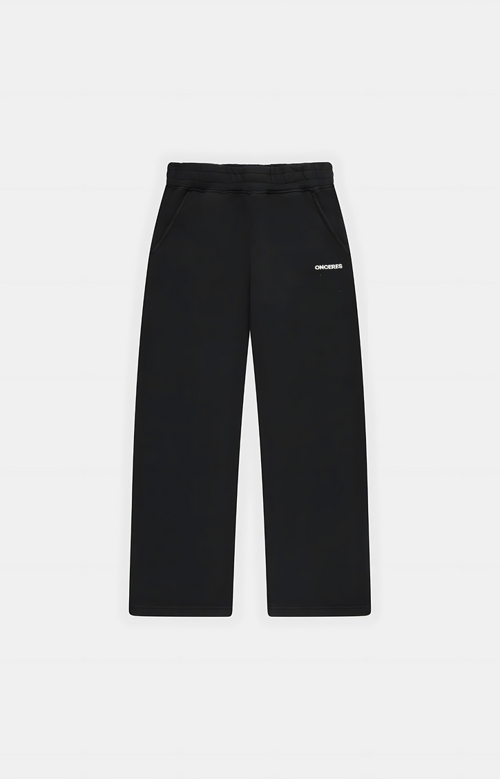 Open Leg Track Pants Schwarz